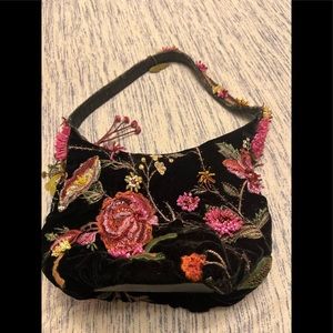 Mary Frances 15” Beaded Handbag Pocketbook Semi Precious Jewels Felt Free Ship